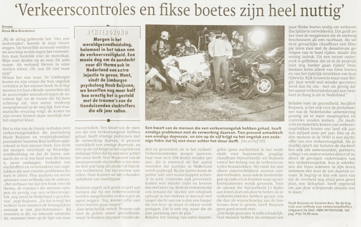 artikel – verkeerscontroles en fikse boetes zijn hard nodig