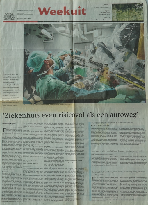 artikel – ziekenhuis even risicovol als autoweg