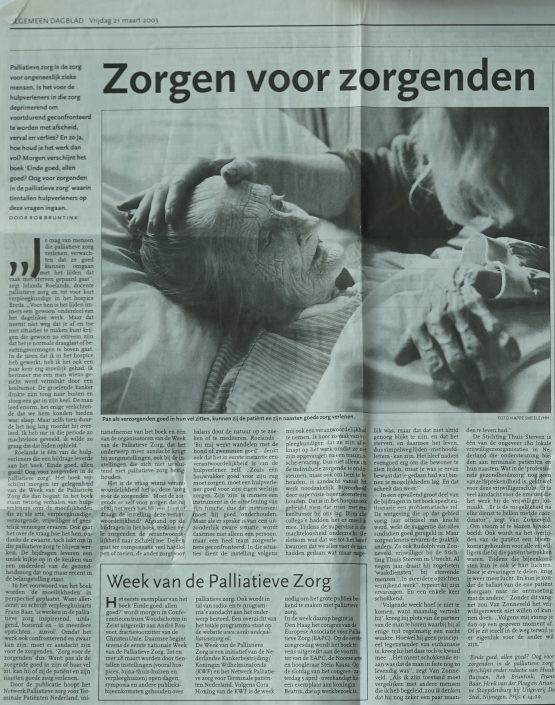 artikel – zorgen voor zorgenden