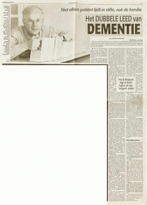 artikel (1999-07-31) – De Telegraaf – Het dubbele leed van dementie-1