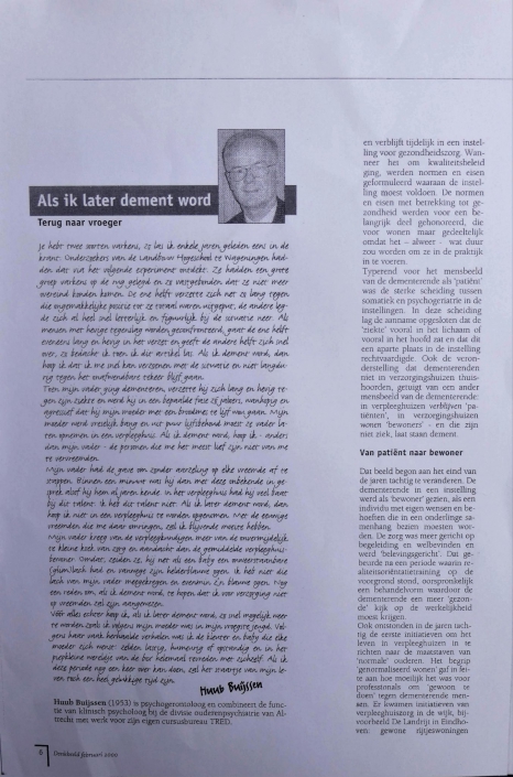 artikel (2000-02) – Denkbeeld – Als ik later dement wordt-1