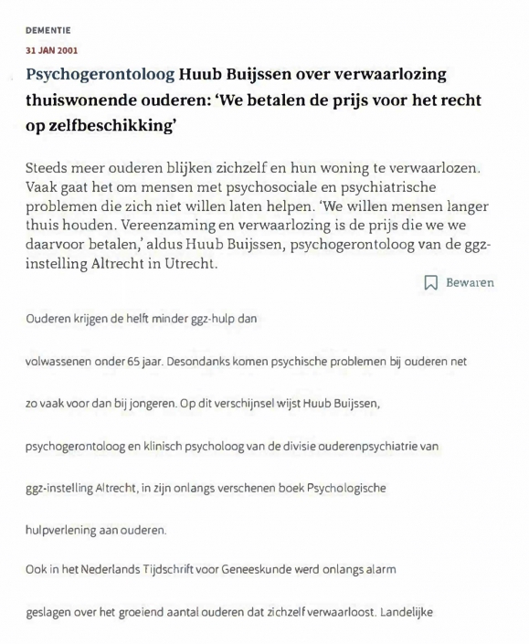 artikel (2001-01-31) – ZorgenWelzijn – Verwaarlozing thuiswonende ouderen-1