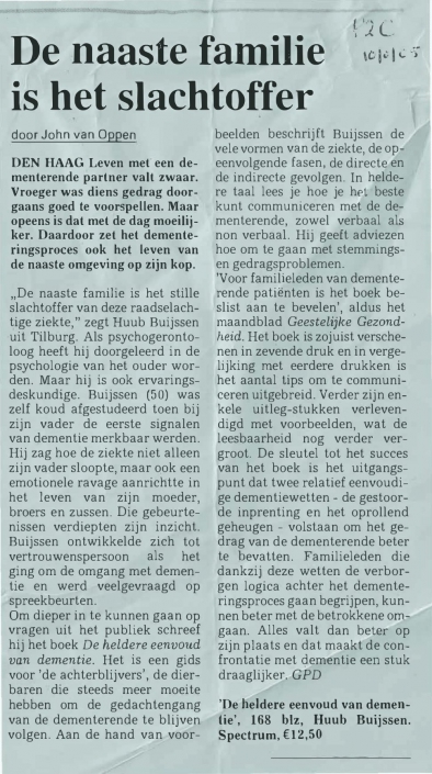 artikel (2005-10-05) – De naaste familie is het slachtoffer-1