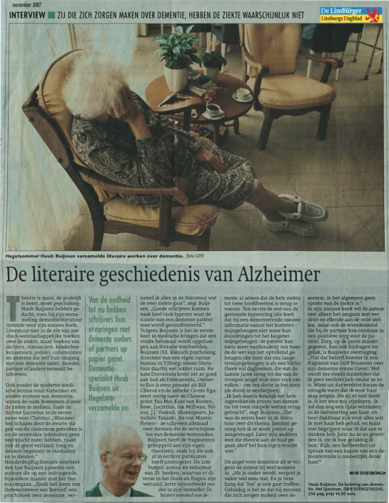 artikel (2007-11)- De Limburger – De literaire geschiedenis van Alzheimer -1