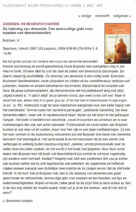 artikel (2009) – Tijdschrift voor psychiatrie – Ouderen en neuropsychiatrie-1