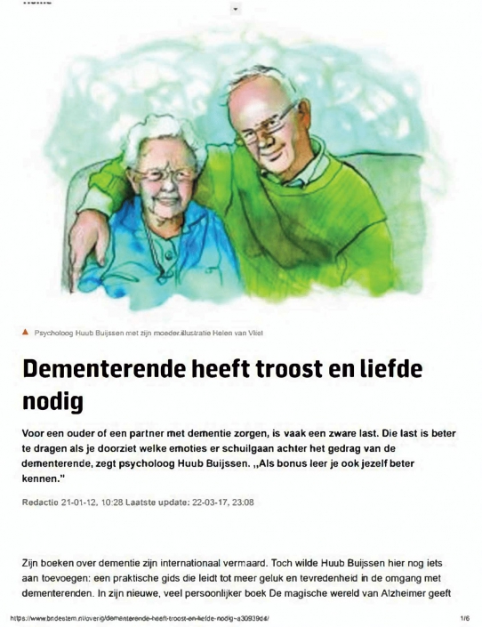 artikel (2012-01-21) – De Stem – Dementerende heeft troost en liefde nodig -1